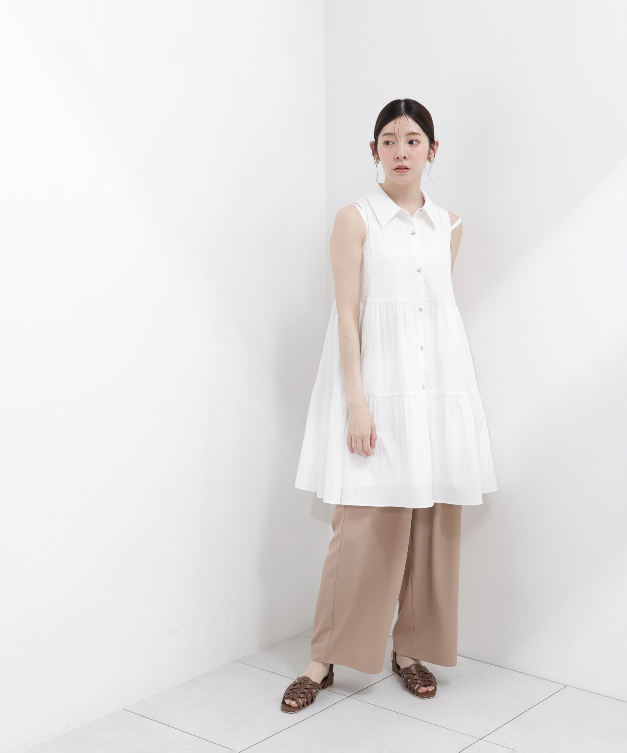 PROPORTION BODY DRESSING「＜EDIT COLOGNE＞ノースリーブシャツミニワンピース」|ワンピース|