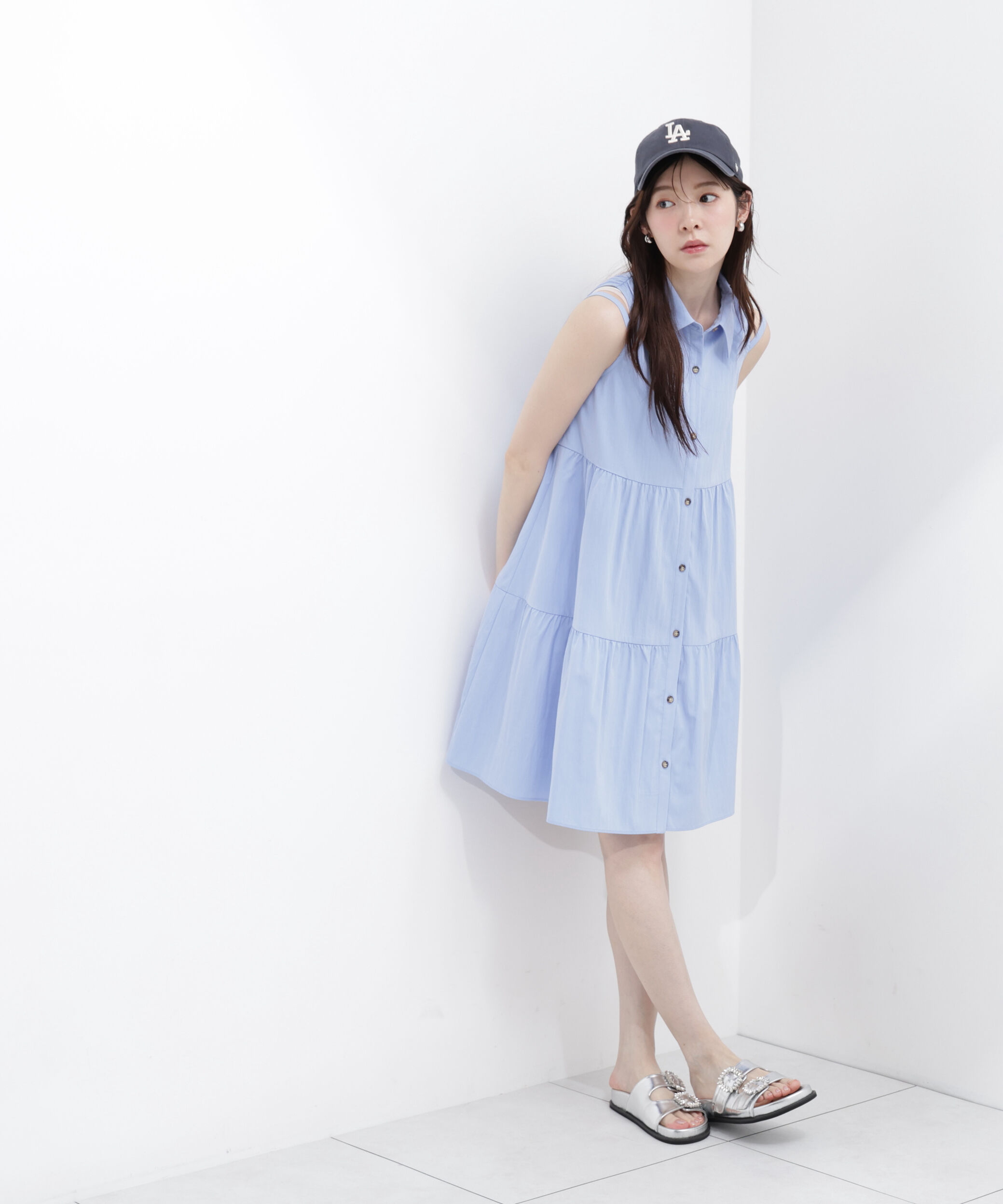 PROPORTION BODY DRESSING「＜EDIT COLOGNE＞ノースリーブシャツミニワンピース」|ワンピース|