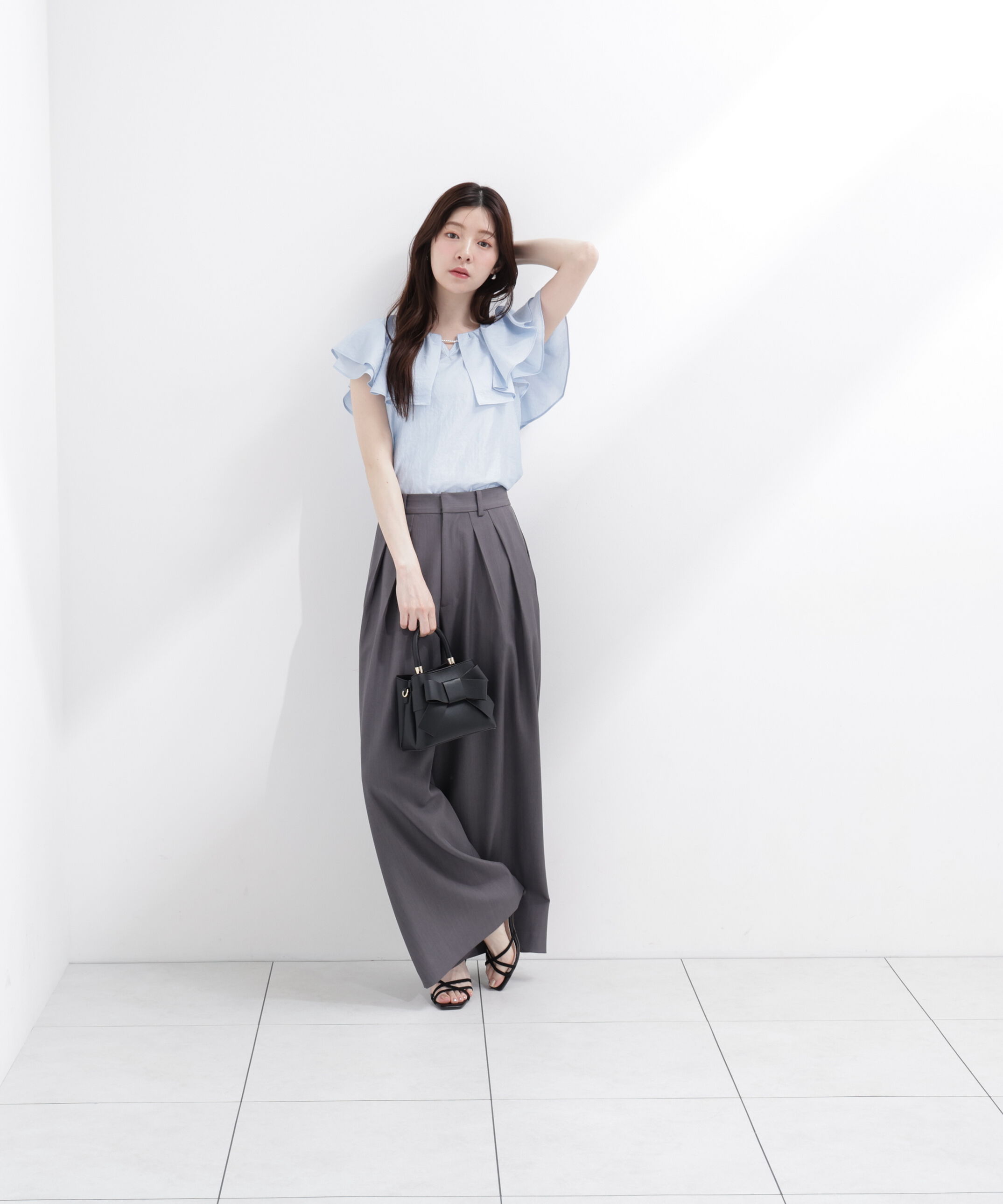 PROPORTION BODY DRESSING「パール付きラッフルブラウス」|シャツ・ブラウス|