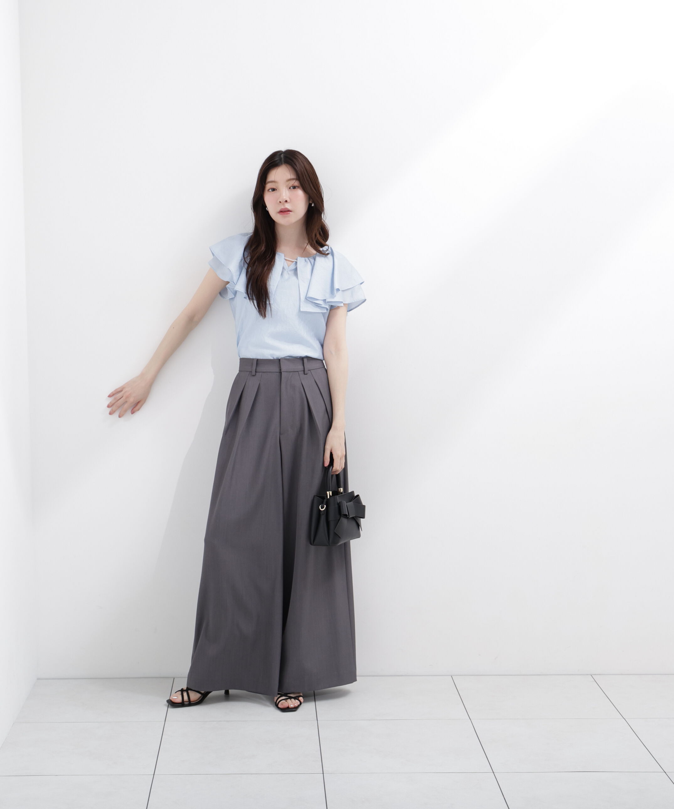 PROPORTION BODY DRESSING「パール付きラッフルブラウス」|シャツ・ブラウス|