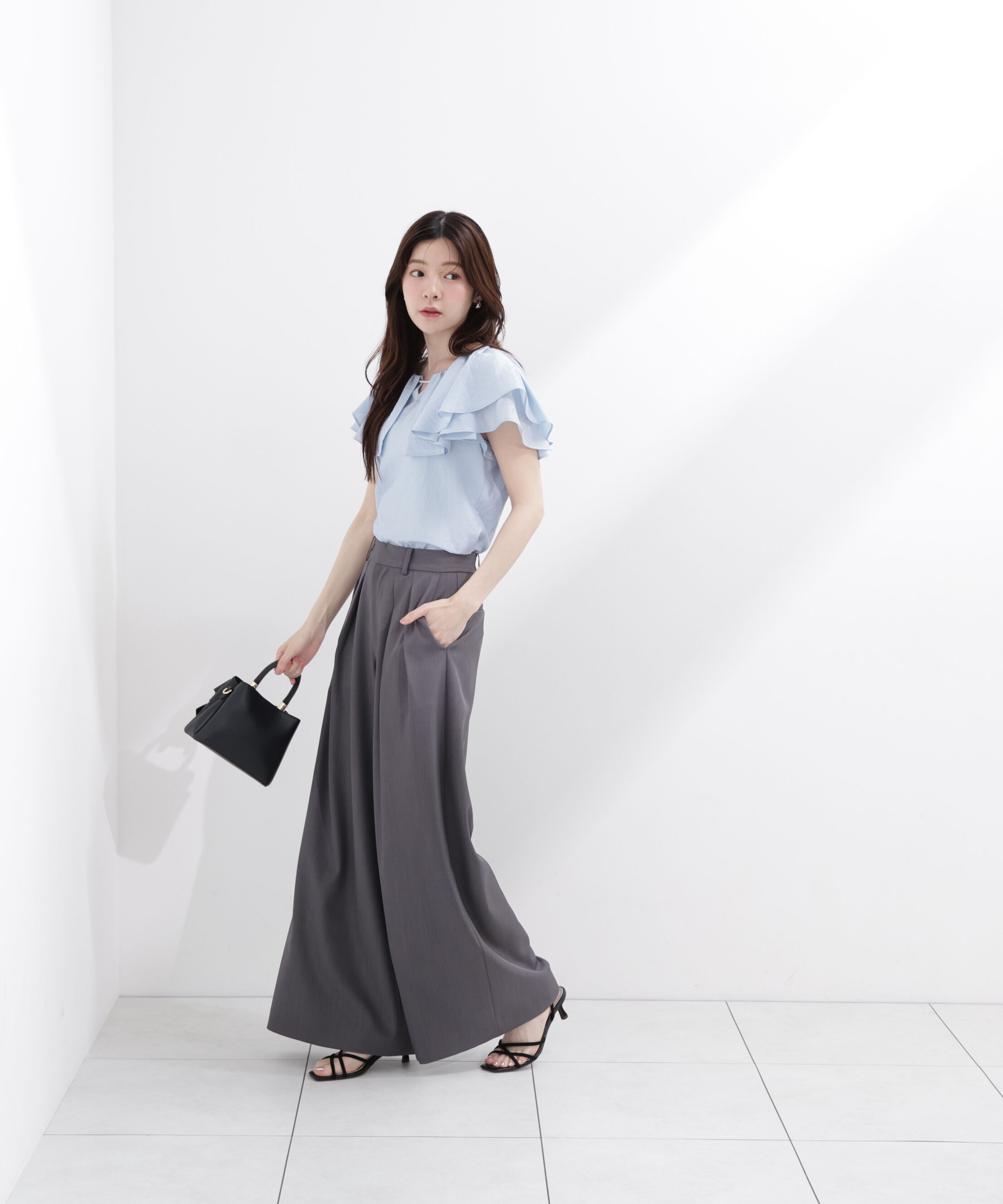 PROPORTION BODY DRESSING「パール付きラッフルブラウス」|シャツ・ブラウス|