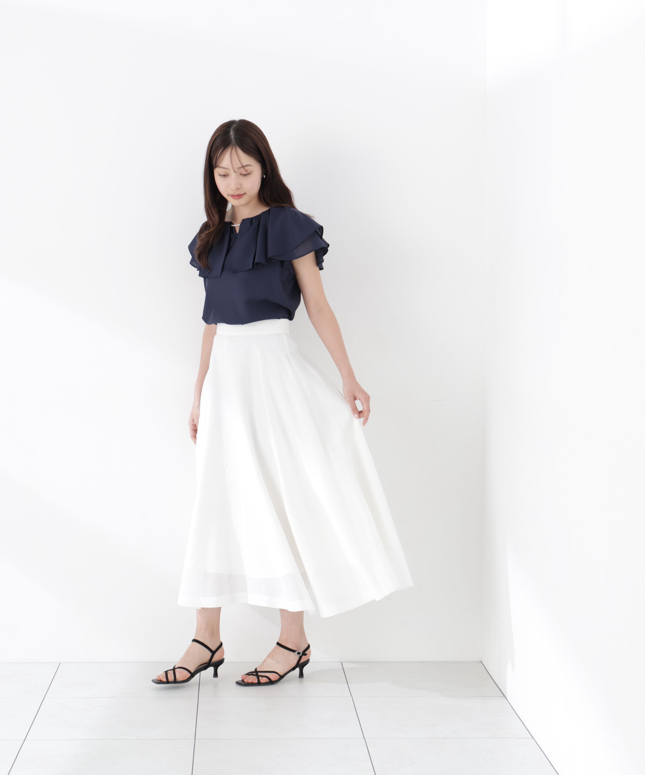 PROPORTION BODY DRESSING「パール付きラッフルブラウス」|シャツ・ブラウス|