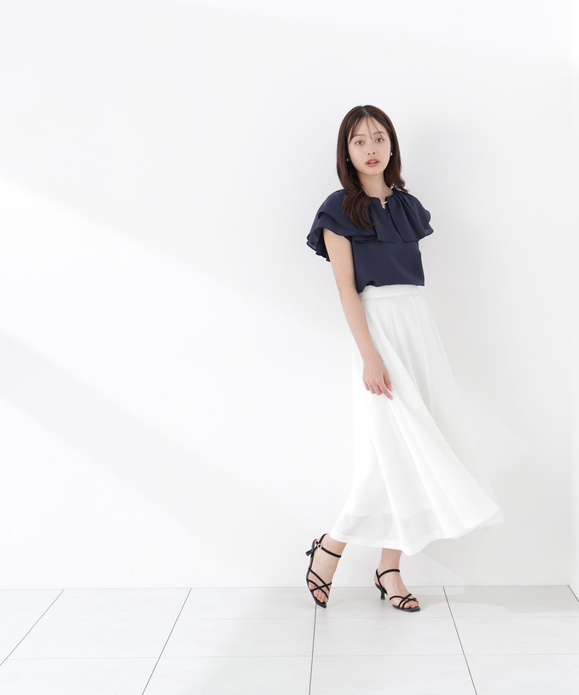 PROPORTION BODY DRESSING「パール付きラッフルブラウス」|シャツ・ブラウス|