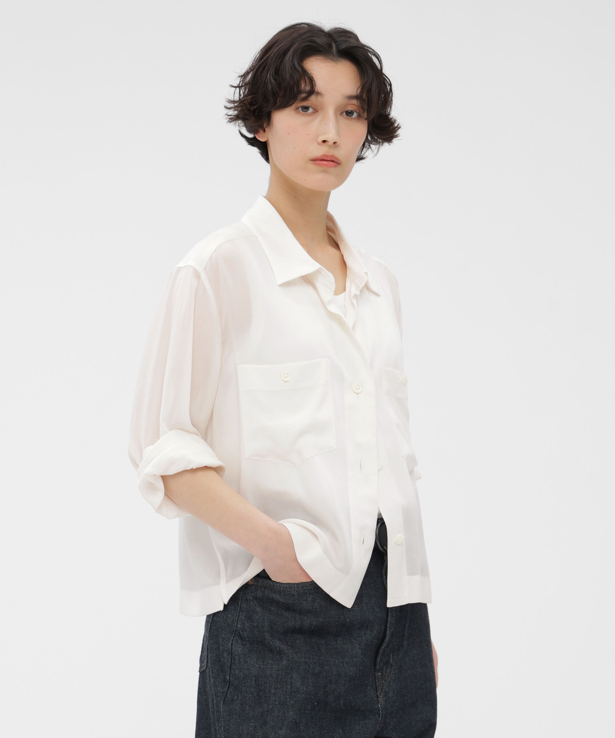  「CUPRA VOILE PANAMA SHIRT」|シャツ・ブラウス|IVORY1