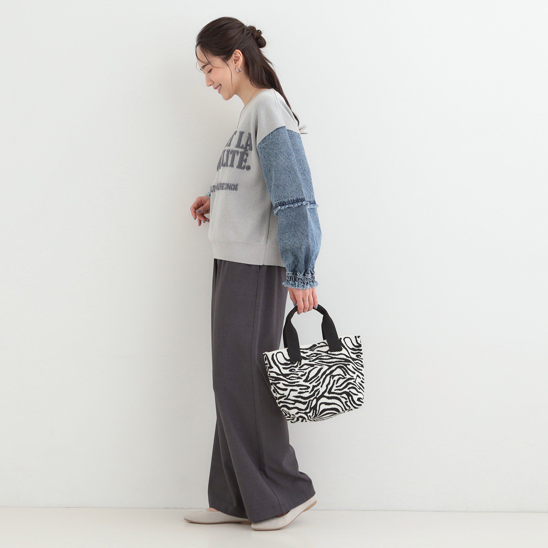 SHOO･LA･RUE「大人のカジュアルスタイルに ニットランチトートバッグ」|トートバッグ|