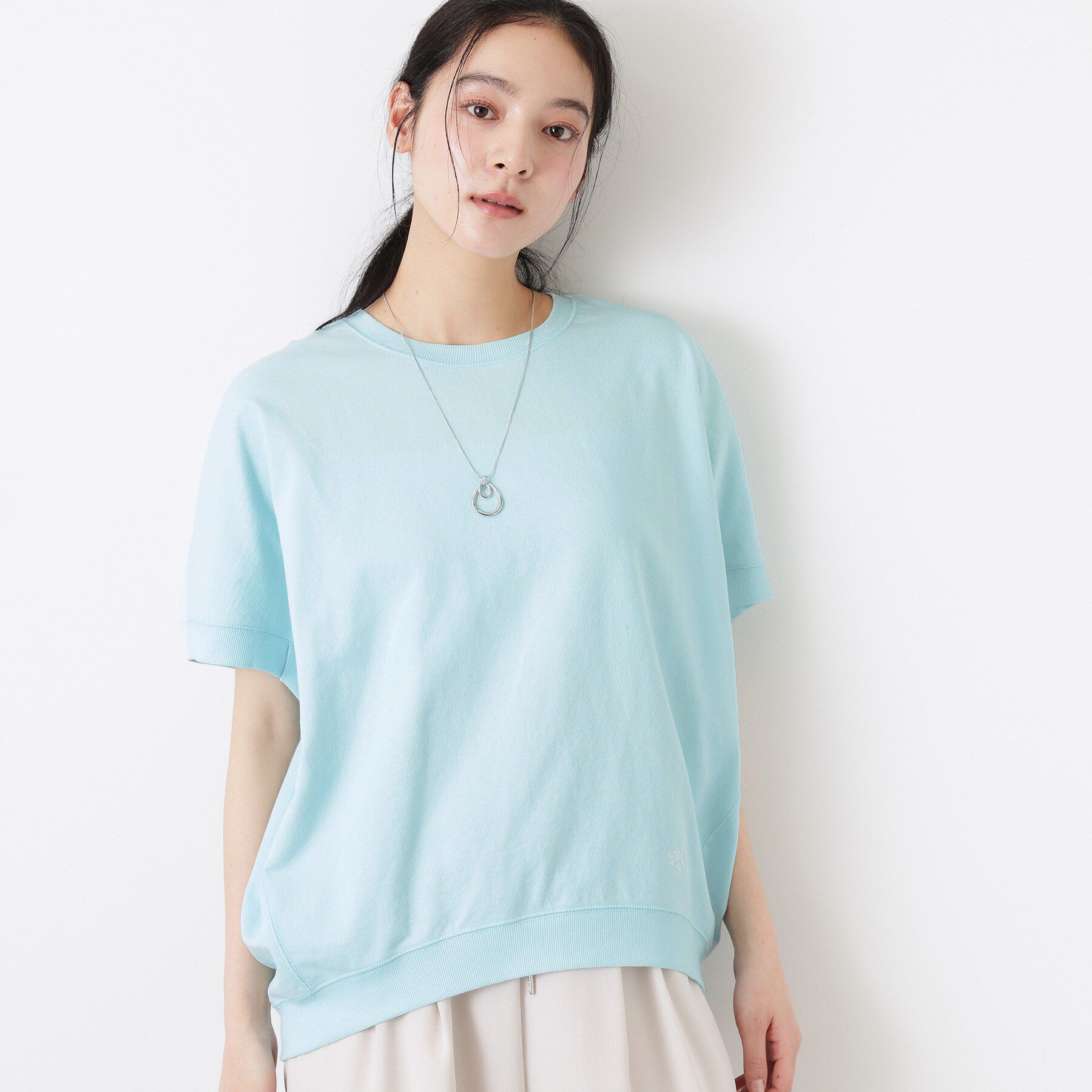Dessin「【洗える】ミニ裏毛ドルマンスリーブプルオーバー」|Tシャツ・カットソー|ブルー(092)