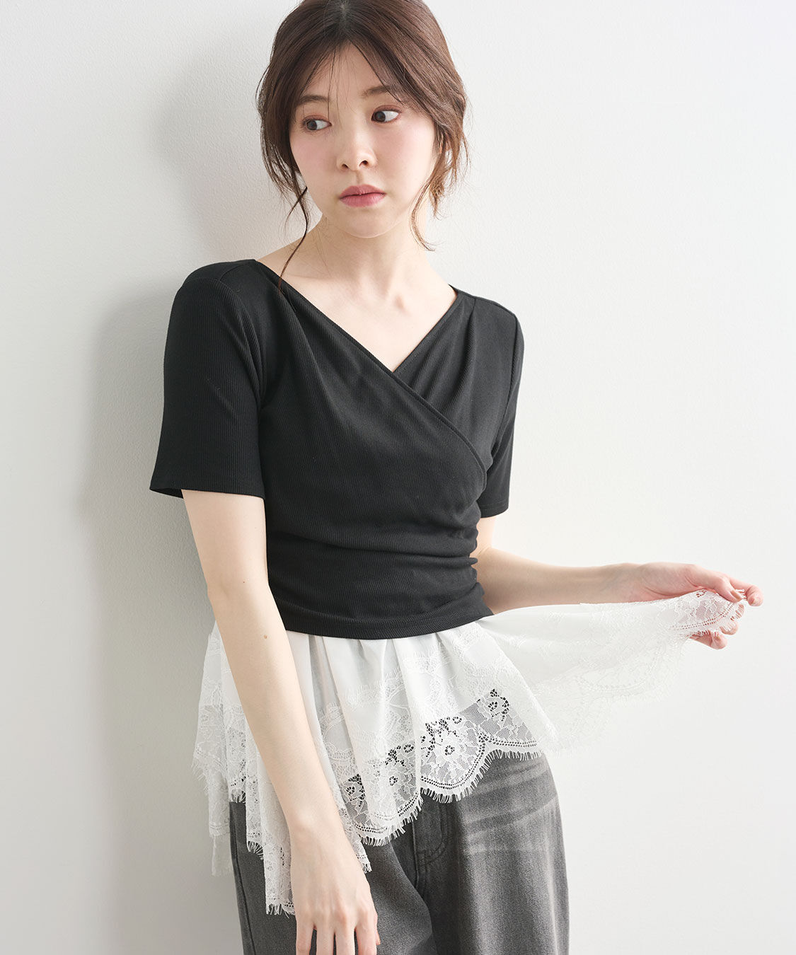 COCO DEAL「カシュクールペプラムトップス」|Tシャツ・カットソー|