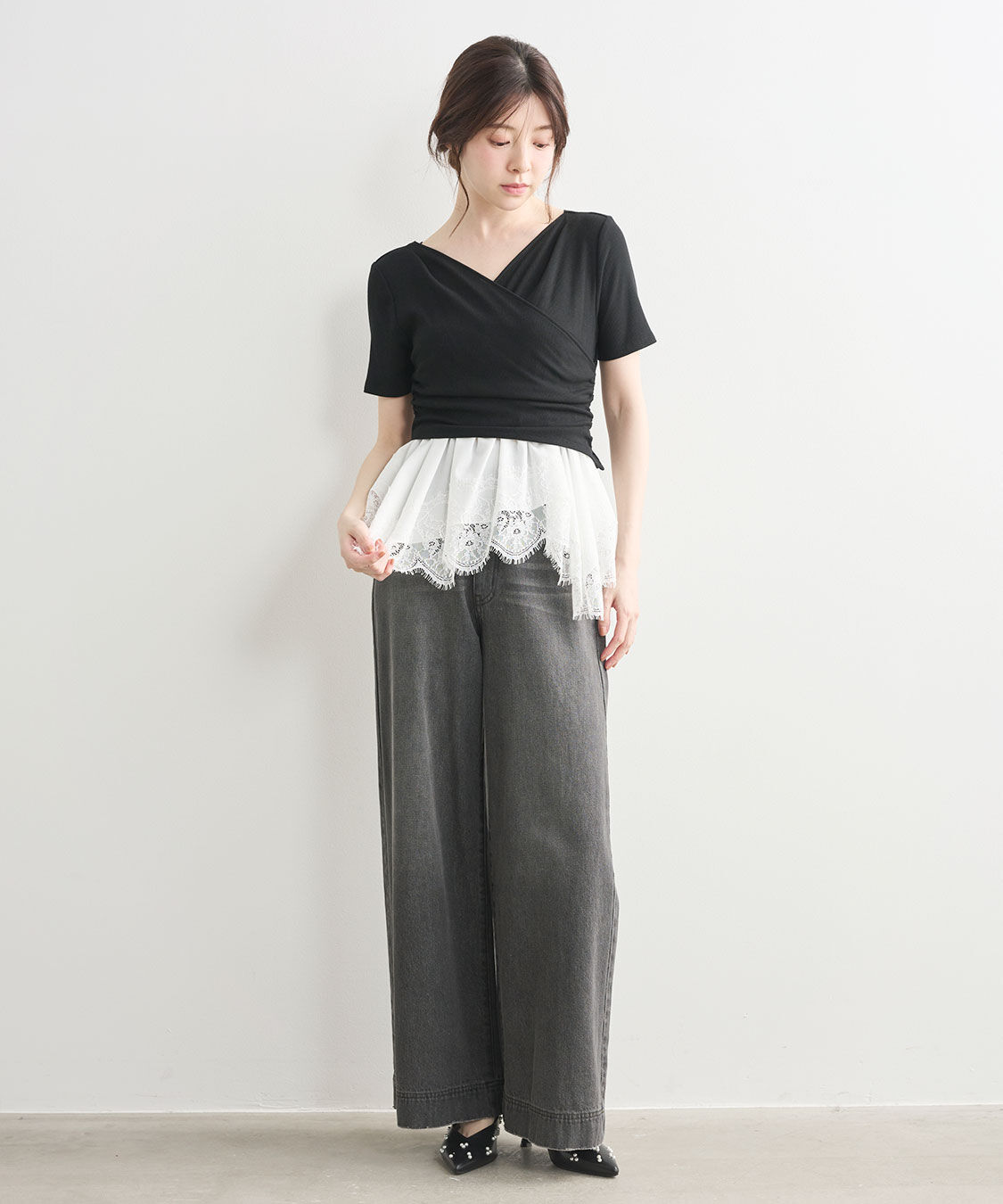 COCO DEAL「カシュクールペプラムトップス」|Tシャツ・カットソー|