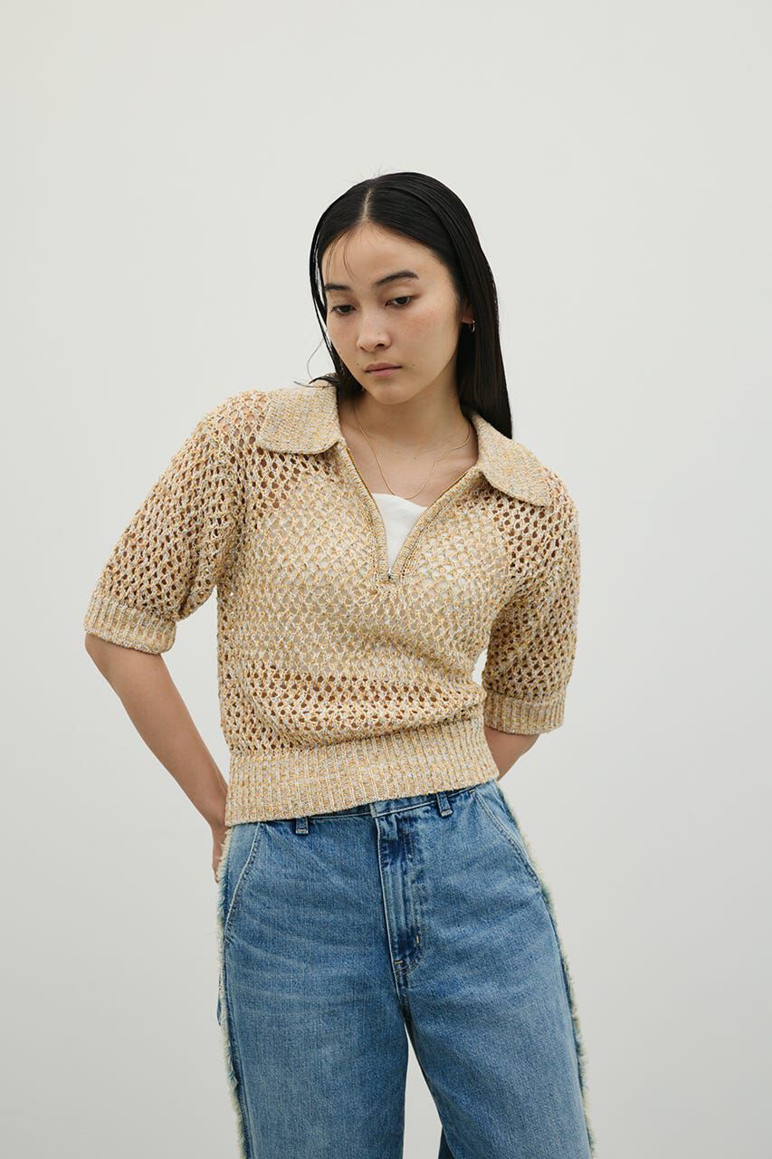 STYLEMIXER「クロシェミックスニットポロ」|ニット・セーター|