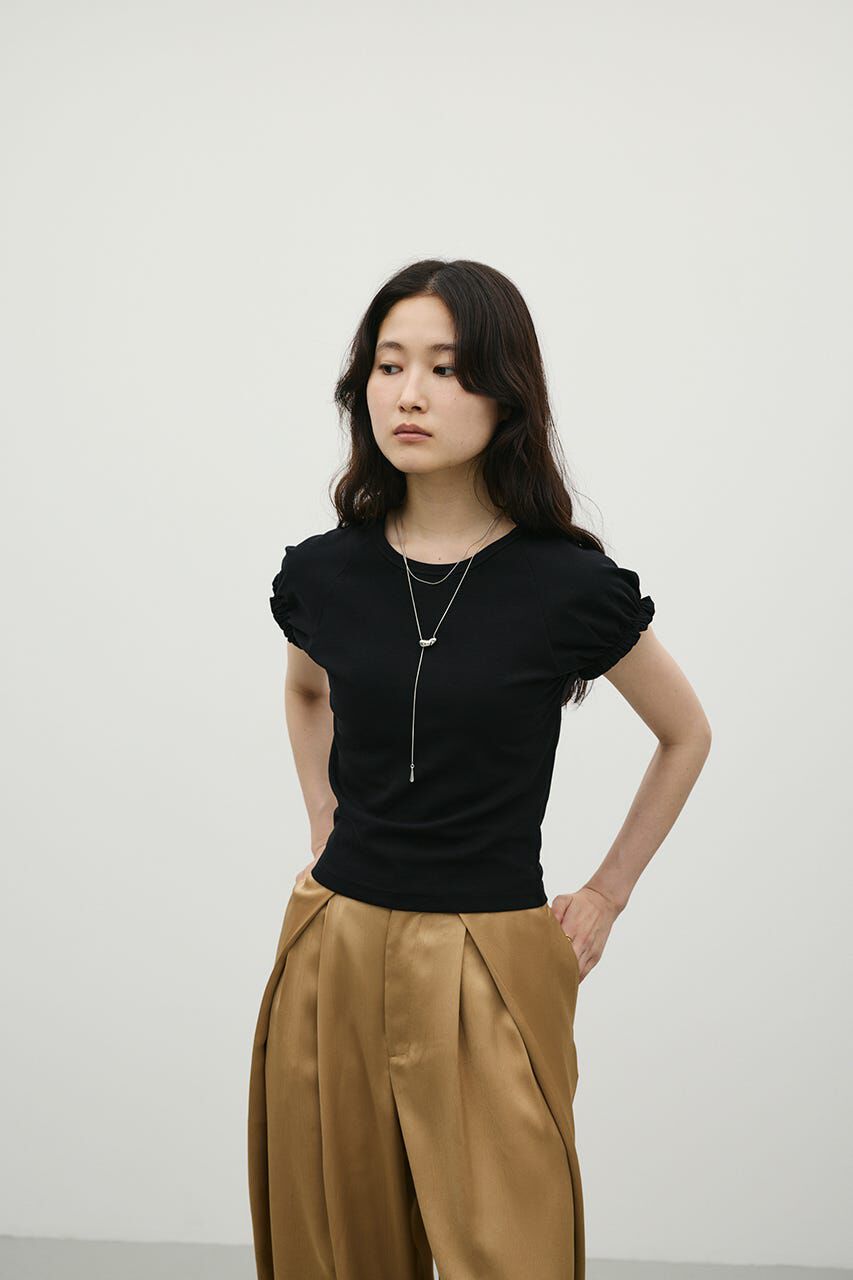 STYLEMIXER「ギャザーフレンチスリーブT」|Tシャツ・カットソー|
