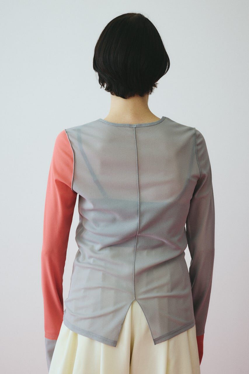 HeRIN.CYE「Bi color mesh inner tops」|Tシャツ・カットソー|