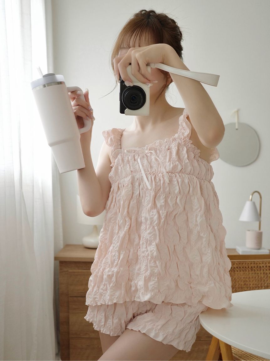 SNIDEL HOME「シャーリングショートパンツ」|ルームウェア|