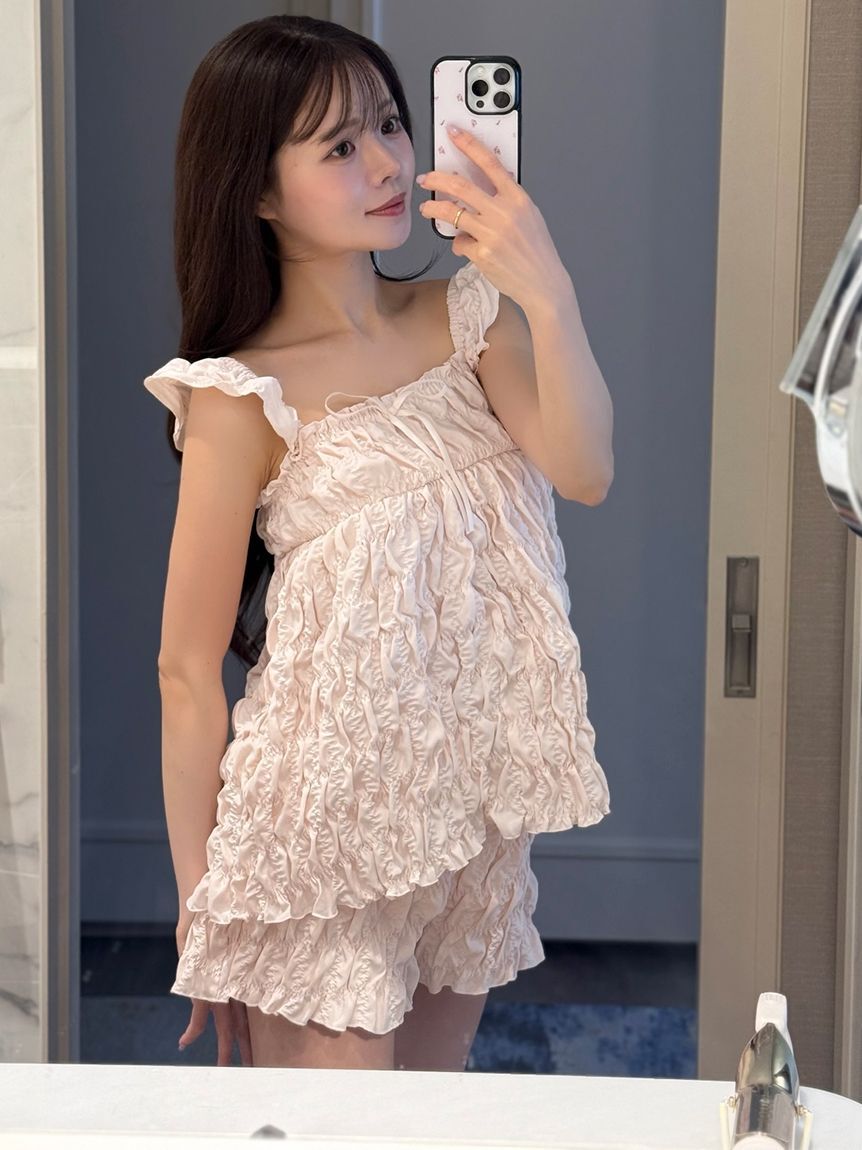 SNIDEL HOME「シャーリングショートパンツ」|ルームウェア|