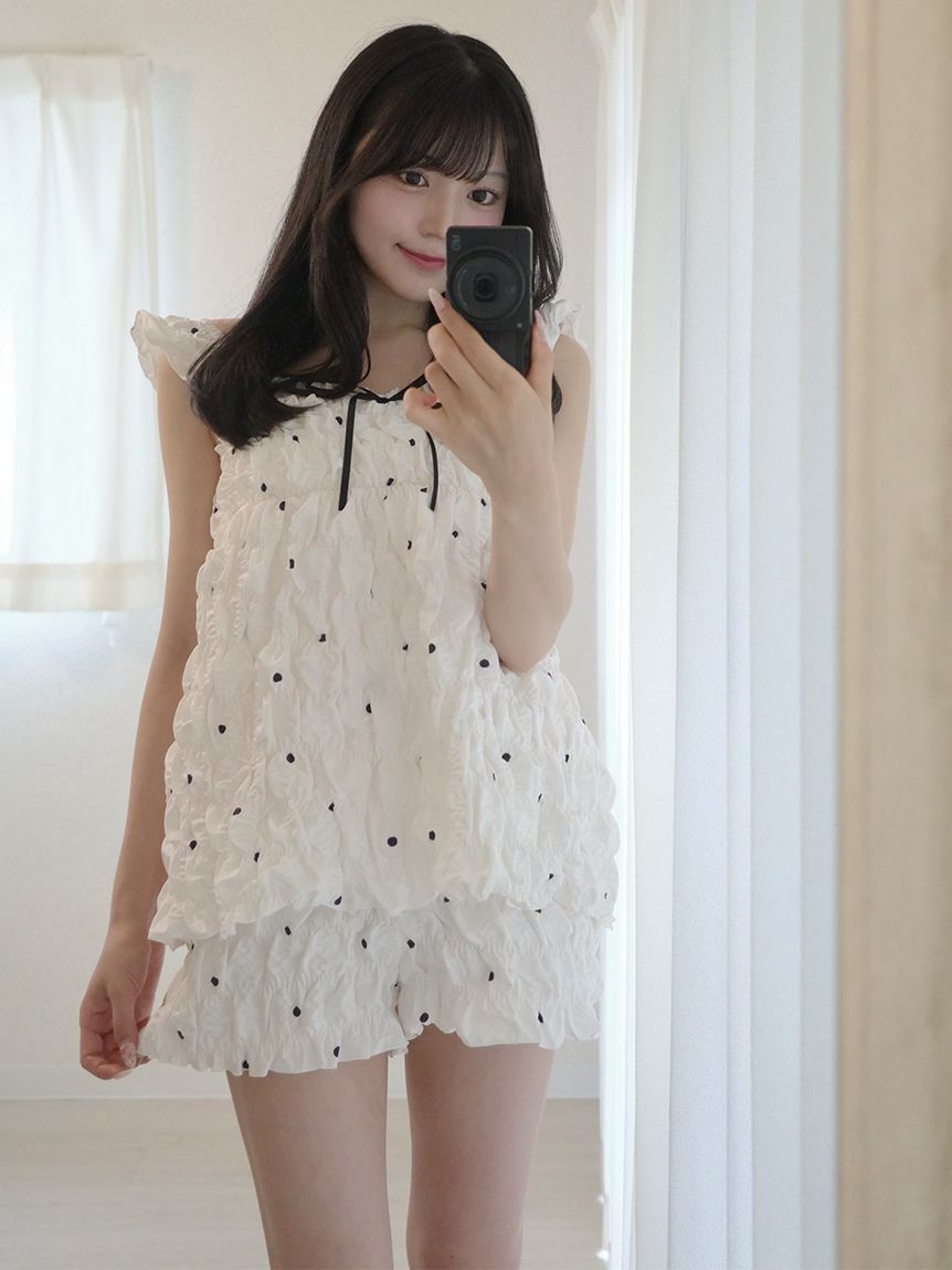 SNIDEL HOME「シャーリングショートパンツ」|ルームウェア|