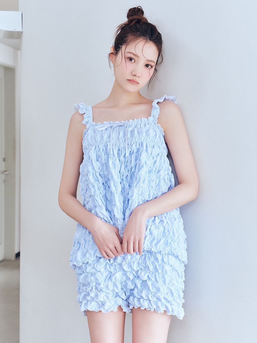 SNIDEL HOME「シャーリングショートパンツ」|ルームウェア|LBLU