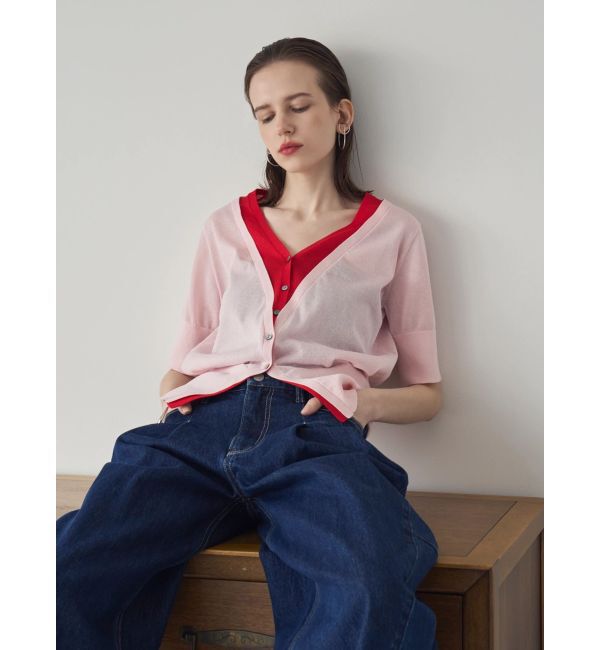 ELENDEEK「COLOR LAYERED HALF SLEEVES KT」|ニット・セーター|