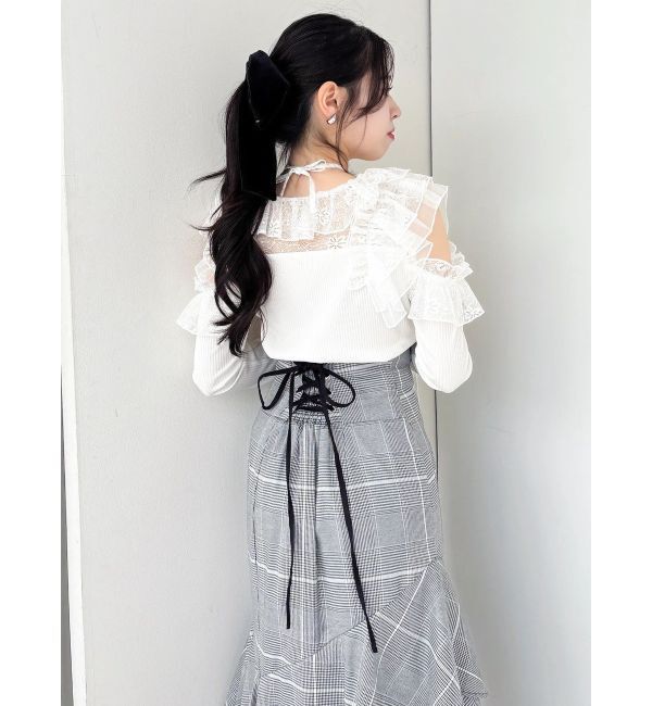 dazzlin「【再生産/新色追加】バックレースアップアシメマーメイドスカート」|スカート|