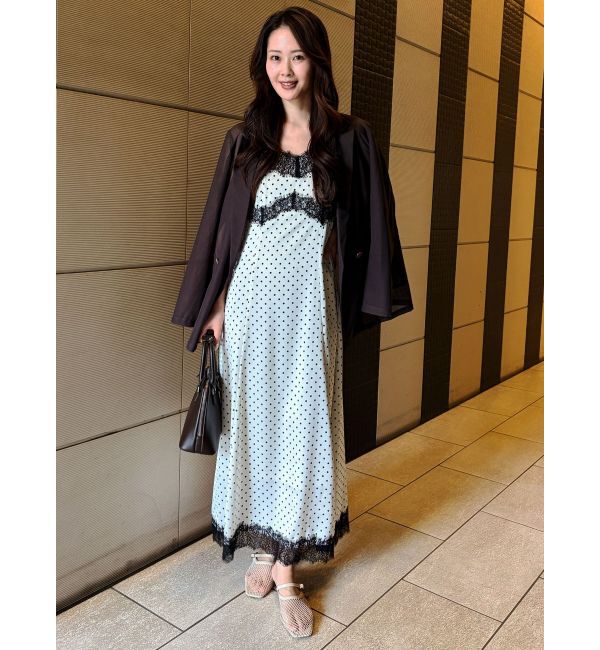 LAGUNAMOON「レーストリムドットキャミワンピース」|ワンピース|