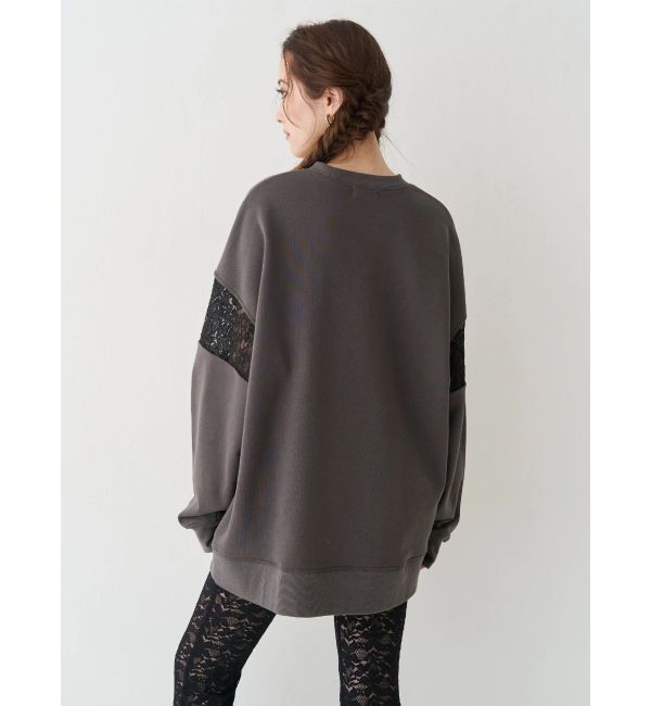 EVRIS「レースEmbroideryスウェットトップス」|スウェット・ジャージ|