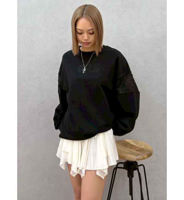 EVRIS「レースEmbroideryスウェットトップス」|スウェット・ジャージ|