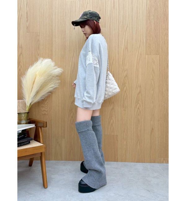 EVRIS「レースEmbroideryスウェットトップス」|スウェット・ジャージ|