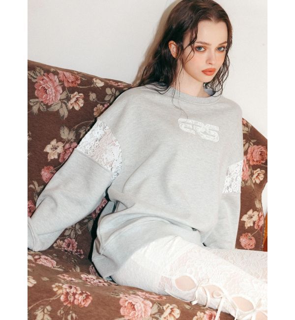 EVRIS「レースEmbroideryスウェットトップス」|スウェット・ジャージ|