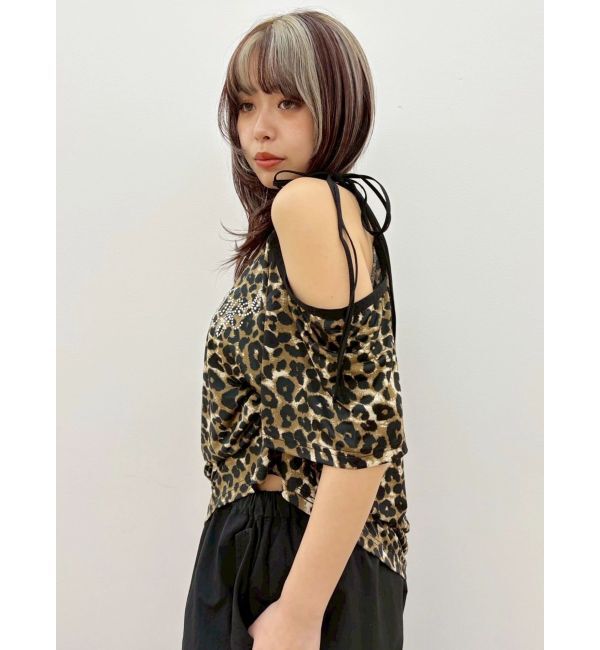 EVRIS「ラインストーンワンショルグラフィックトップス」|Tシャツ・カットソー|