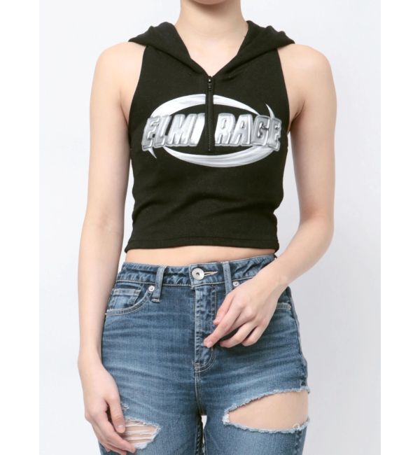 GYDA「ELMIRAGEベアフーディートップス」|Tシャツ・カットソー|ブラック