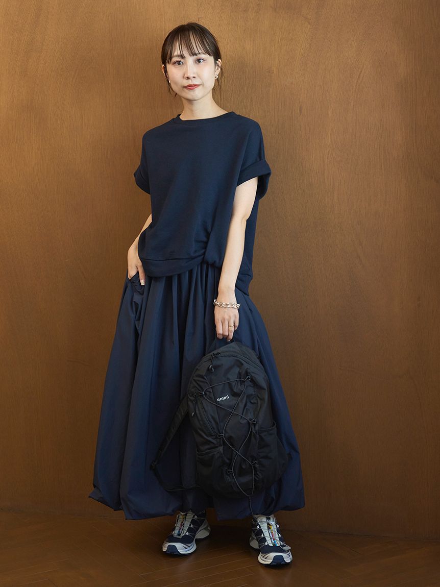 emmi atelier「eco 裏毛プルオーバー&times;撥水バルーンスカートセット」|ワンピース|