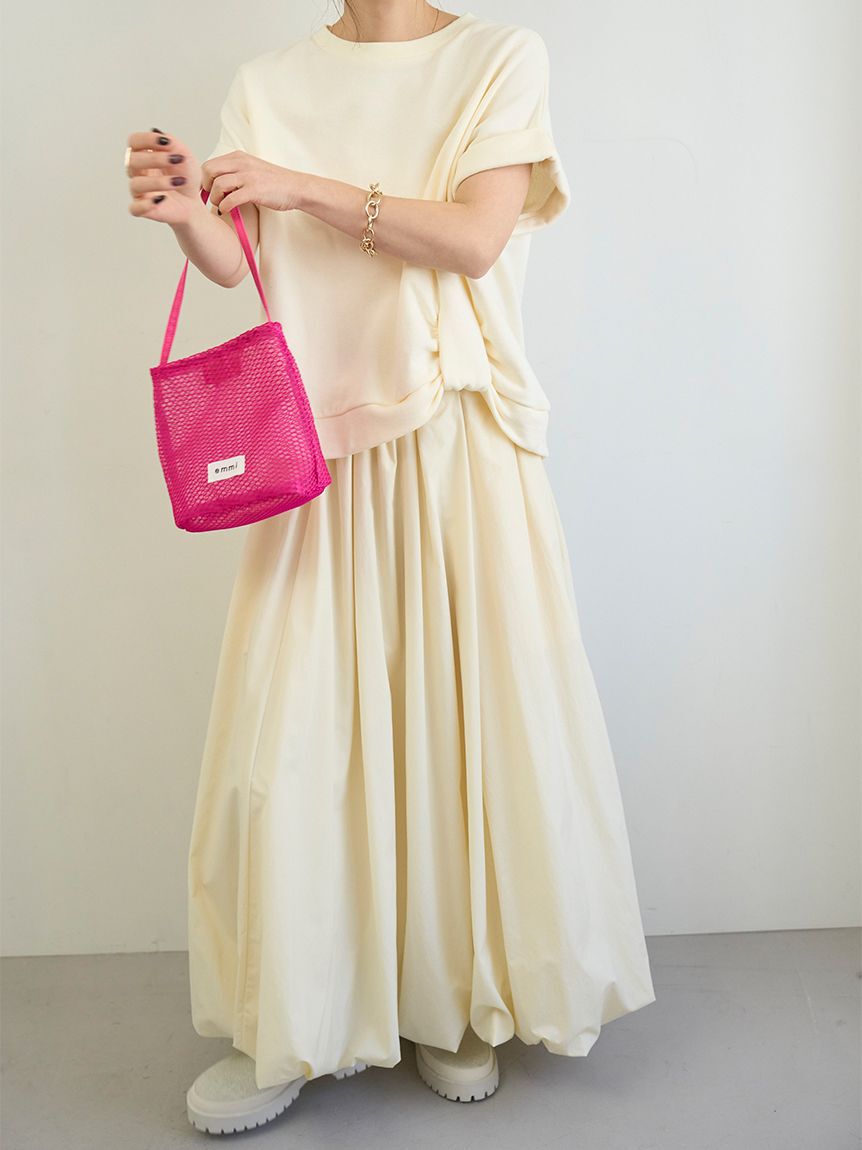 emmi atelier「eco 裏毛プルオーバー&times;撥水バルーンスカートセット」|ワンピース|