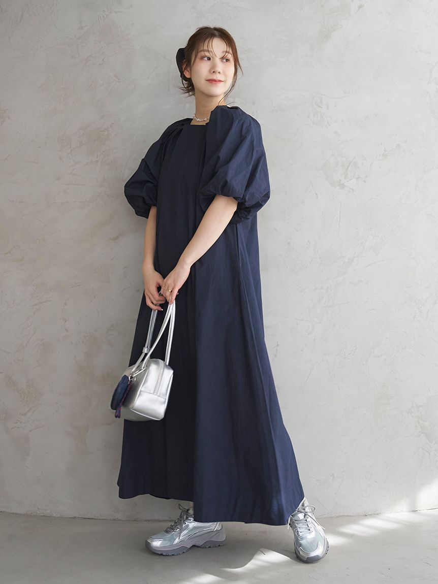 emmi atelier「ボリュームスリーブコットンワンピース」|ワンピース|