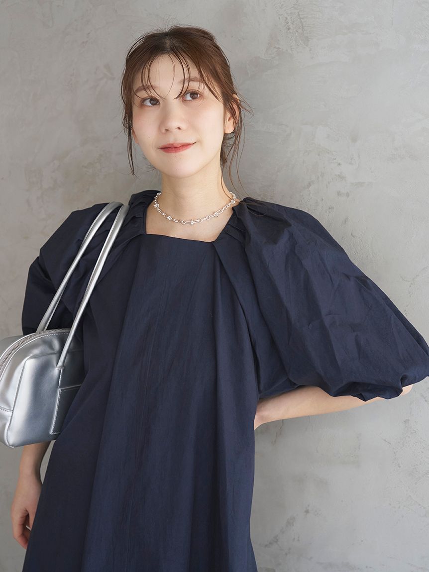 emmi atelier「ボリュームスリーブコットンワンピース」|ワンピース|
