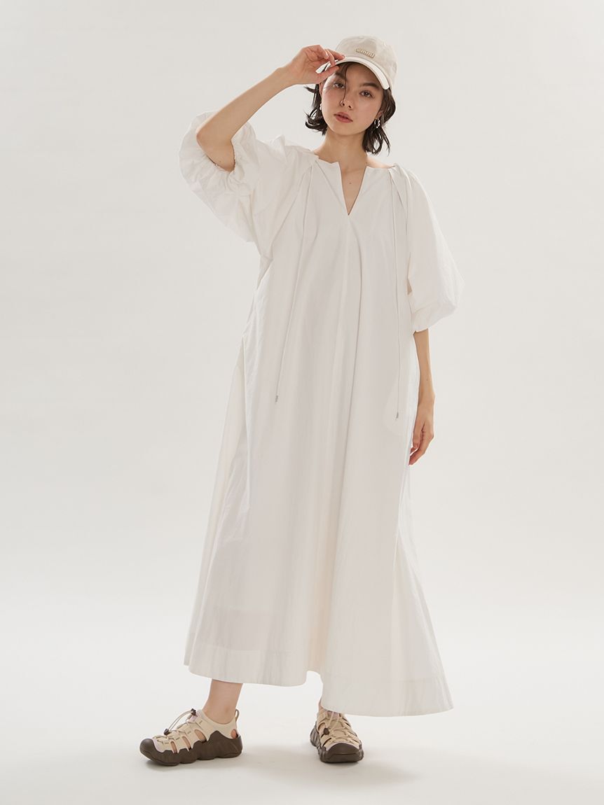emmi atelier「ボリュームスリーブコットンワンピース」|ワンピース|