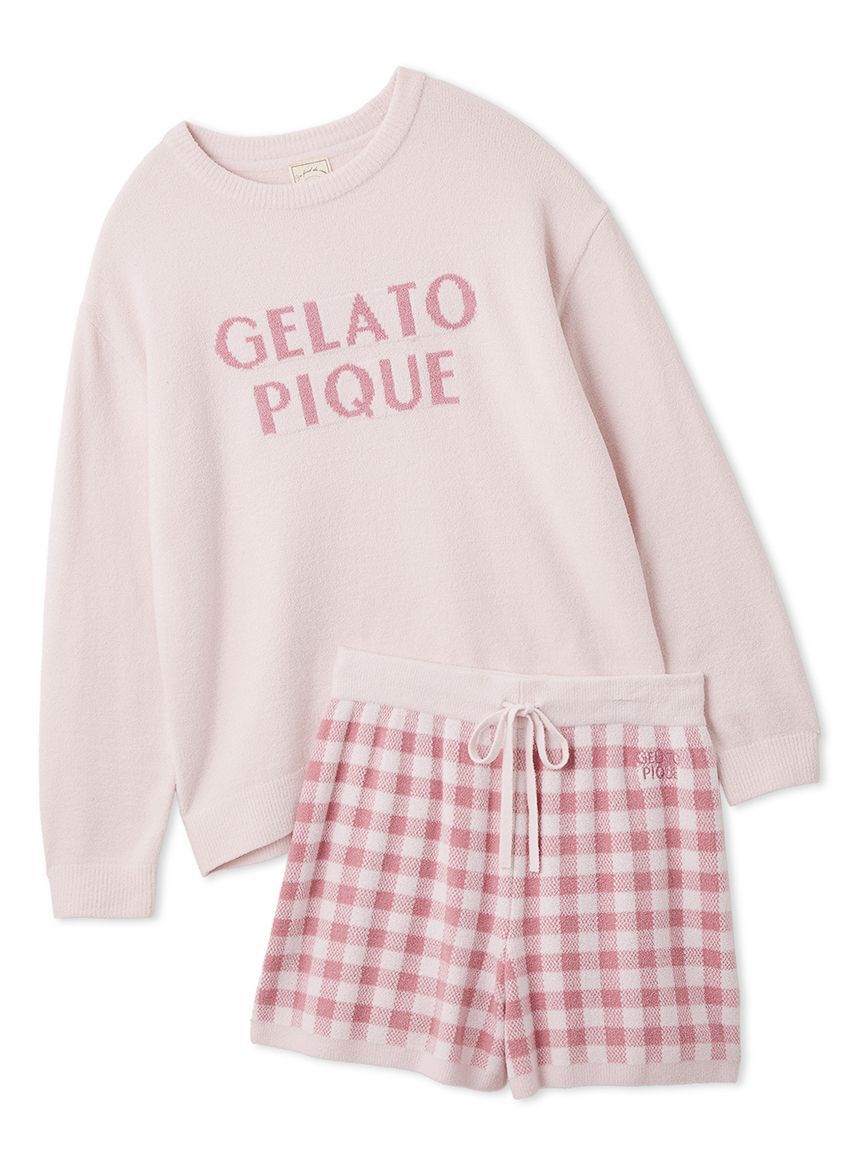 gelato pique「ロゴプルオーバー&チェックショートパンツセット」|ルームウェア|PNK