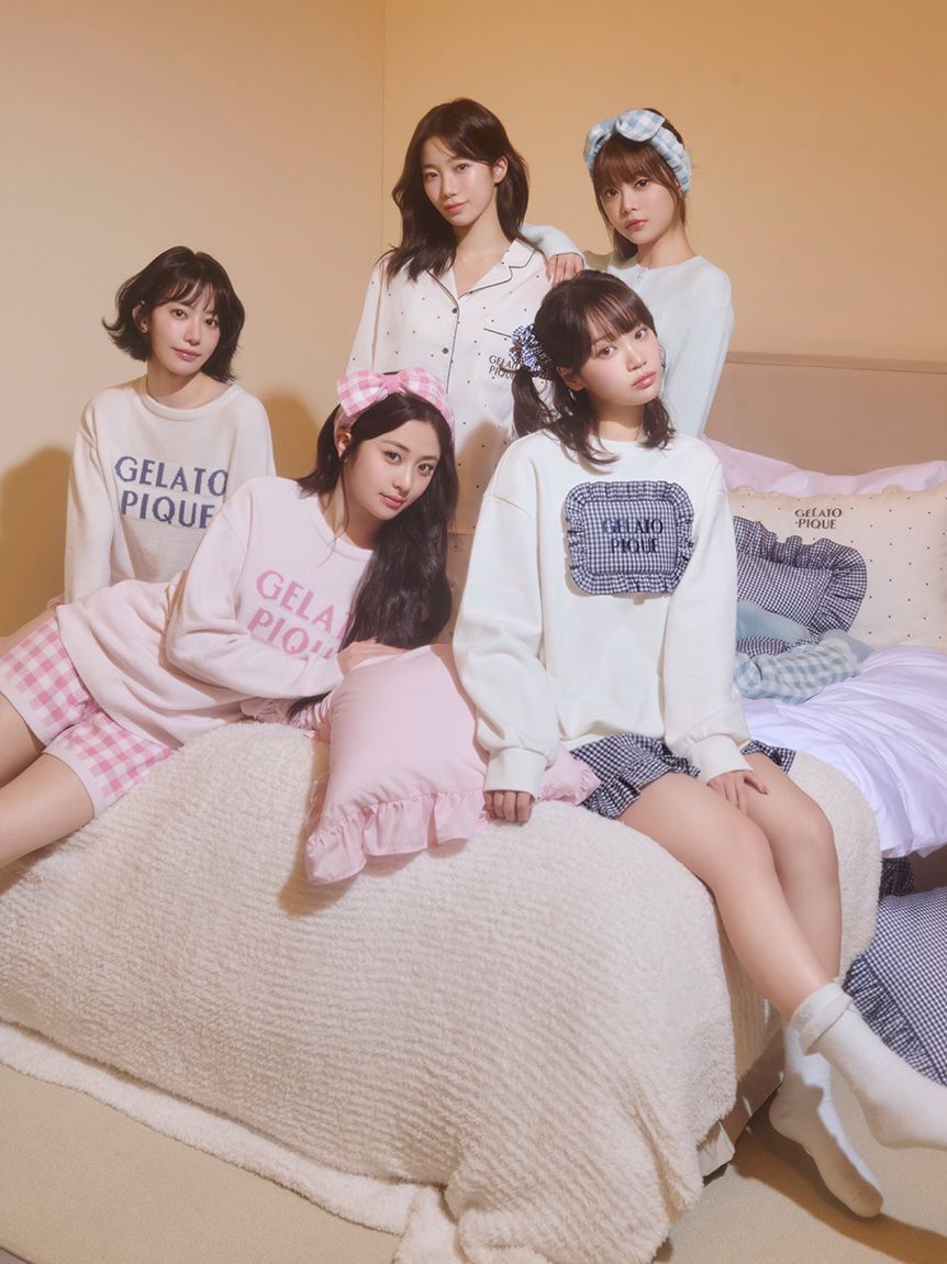 gelato pique「ロゴプルオーバー&チェックショートパンツセット」|ルームウェア|