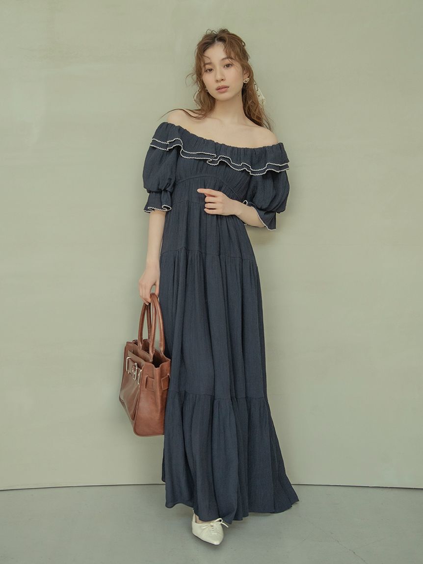 LILY BROWN「エアリーワッシャーボリュームワンピース」|ワンピース|NVY