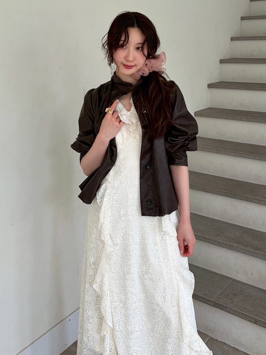LILY BROWN「フリルレースカットワンピース」|ワンピース|