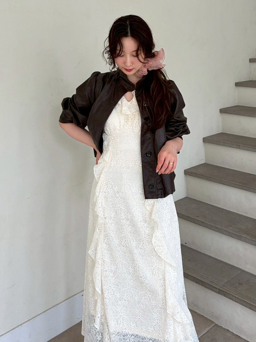LILY BROWN「フリルレースカットワンピース」|ワンピース|