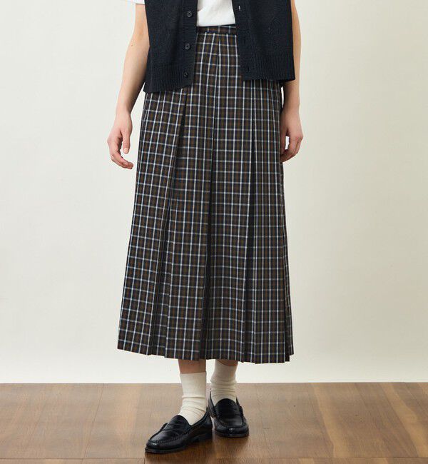 MACKINTOSH PHILOSOPHY「GREY LABEL ボイルチェックタックスカート」|スカート|ブラウン