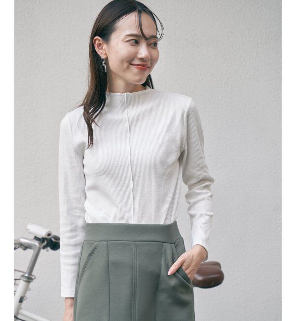 ikka「前後2WAY三角テレコプルオーバー」|Tシャツ・カットソー|