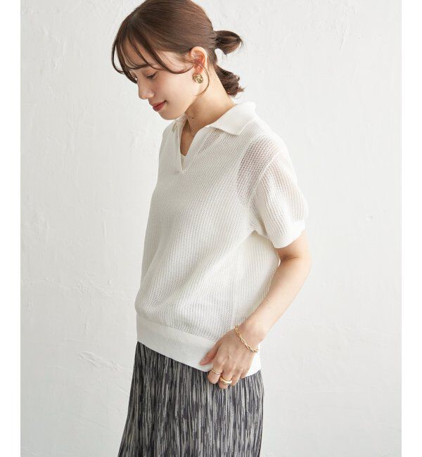 ikka「【2点セット】襟付きニットプルオーバーアンサンブル」|ニット・セーター|