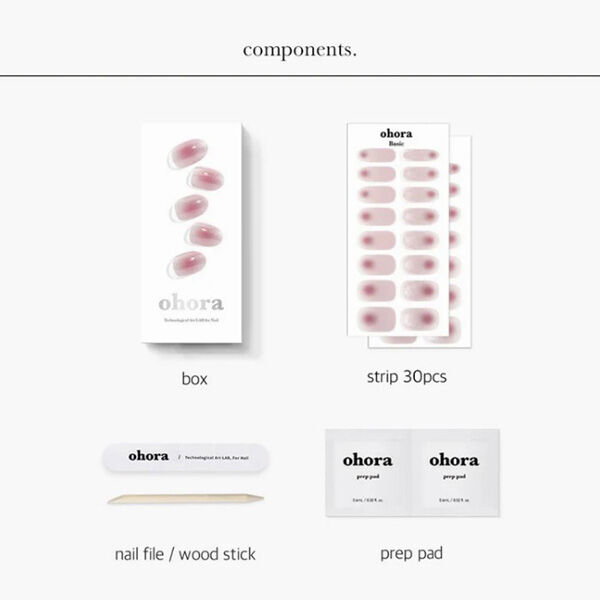  「ohora セミキュアジェルネイル ND-068-J N Glow Blush (2枚（30ピース）、1個、1個、2枚)」|ネイルカラー|