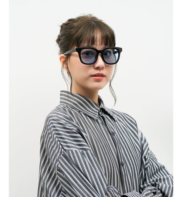  「【WEB限定】ウェリントン型 サングラス | 軽量 カラーレンズ トレンド 紫外線対策 UVカット 大きめサイズ」|サングラス|