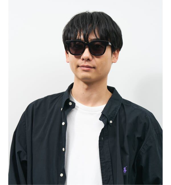  「【WEB限定】ウェリントン型 サングラス | 軽量 カラーレンズ トレンド 紫外線対策 UVカット 大きめサイズ」|サングラス|黒3