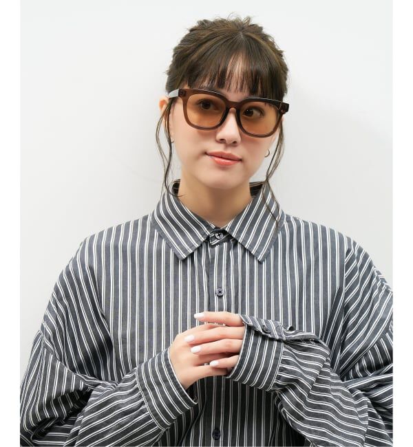  「【WEB限定】ウェリントン型 サングラス | 軽量 カラーレンズ トレンド 紫外線対策 UVカット 大きめサイズ」|サングラス|