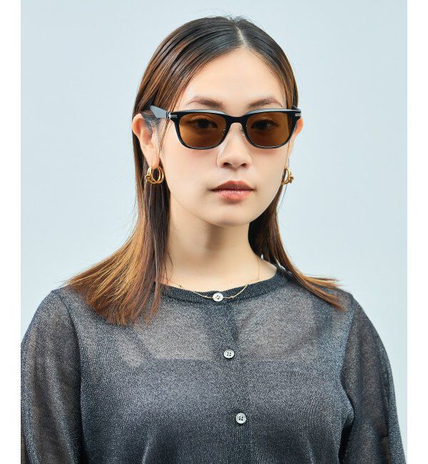  「SUNCUTGlasses/UV100%CUT サングラス レザー調 ラバーテンプル 紫外線対策 UV対策 UVカット ズレ落ち防止」|サングラス|