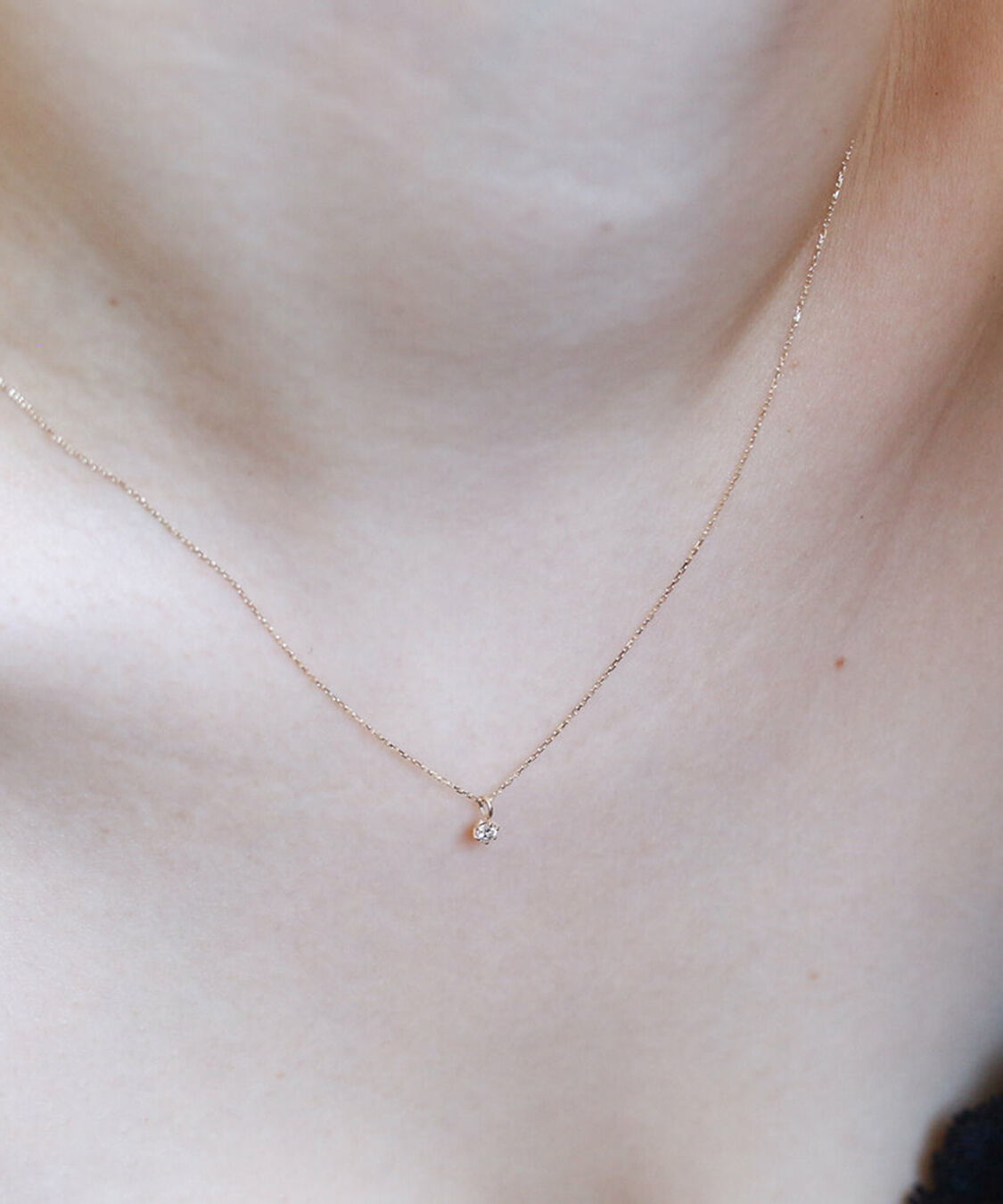  「一石 ダイヤモンド 0.05ct ネックレス | K10YG〈Web限定〉」|ネックレス|