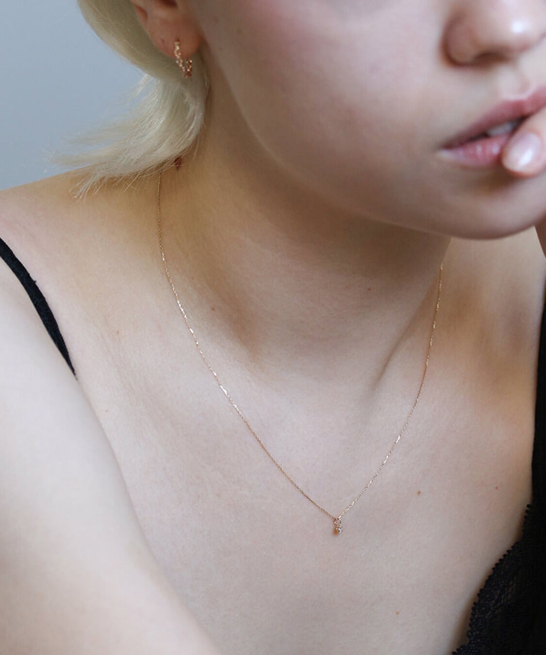  「一石 ダイヤモンド 0.05ct ネックレス | K10YG〈Web限定〉」|ネックレス|