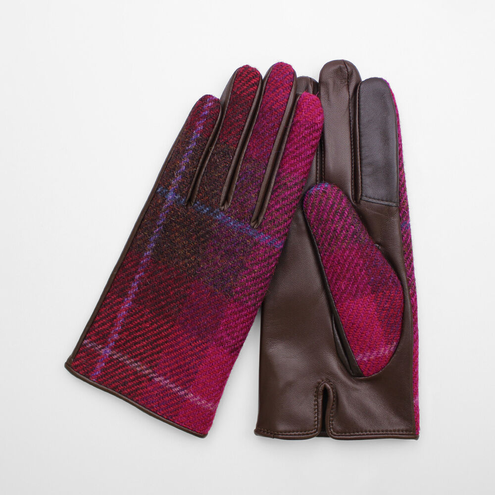 BACKYARD FAMILY「ハリスツイード 手袋 レディース 通販 Harris Tweed グローブ 手ぶくろ」|手袋|ピンク1