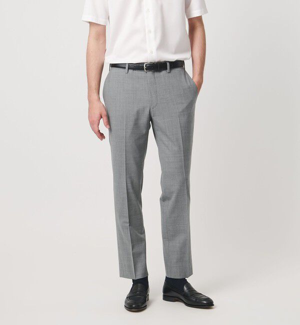 UNITED ARROWS「トロピカル サイドエクステンド ノープリーツ スラックス COMFORT EASY‐MODEL ウォッシャブル タテヨコス」|スラックス|